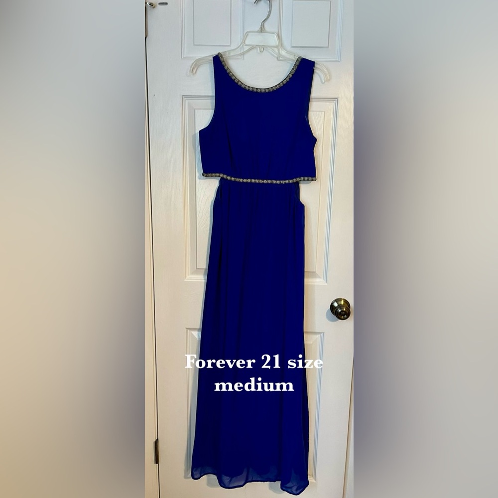 Elegant Blue Beaded Dress